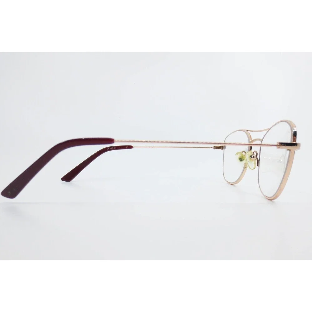 Jill Stuart JS 395-2C Rose Gold Burgundy Aviator Double Bridge Eyeglass Frames